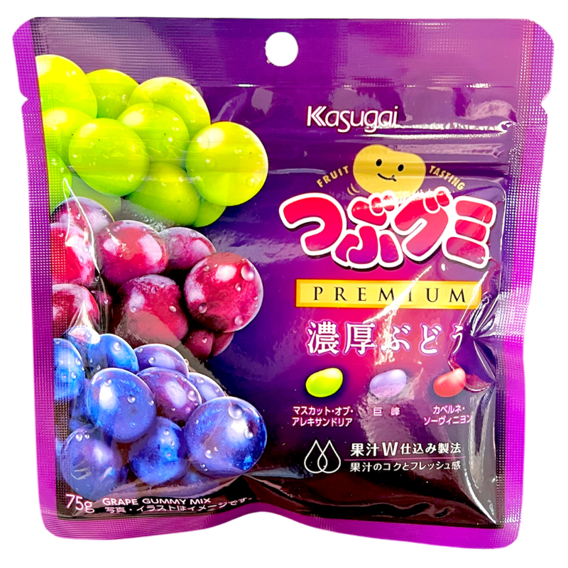 Kasugai Seika Tsubu Gummy Noukou Grape 75g.