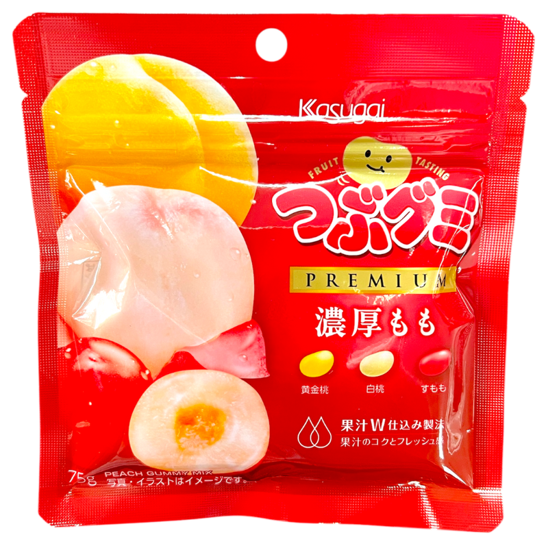 Kasugai Seika Tsubu Gummy Noukou Peach 75g. 